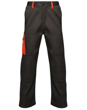 TRJ378 Regatta Contrast Cargo Trousers Black/Classic Red