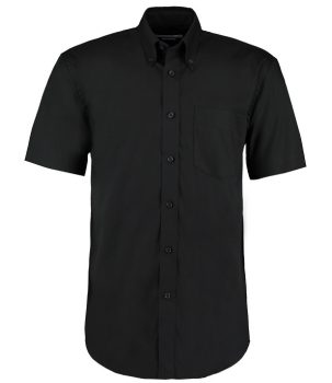 K109 Kustom Kit Premium Short Sleeve Classic Fit Oxford Shirt Black