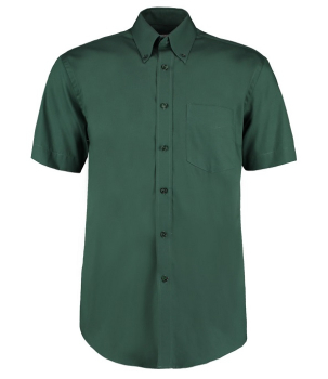 K109 Kustom Kit Premium Short Sleeve Classic Fit Oxford Shirt Bottle Green