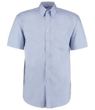 K109 Kustom Kit Premium Short Sleeve Classic Fit Oxford Shirt Light Blue