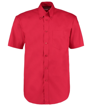 K109 Kustom Kit Premium Short Sleeve Classic Fit Oxford Shirt Red