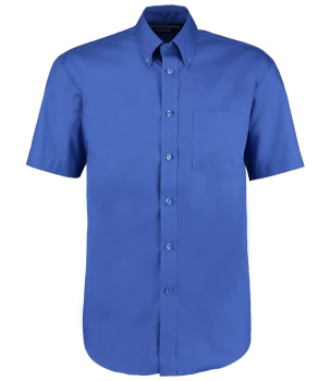 K109 Kustom Kit Premium Short Sleeve Classic Fit Oxford Shirt Royal Blue
