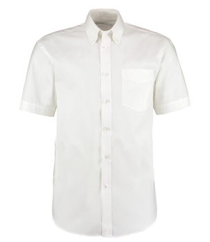 K109 Kustom Kit Premium Short Sleeve Classic Fit Oxford Shirt White