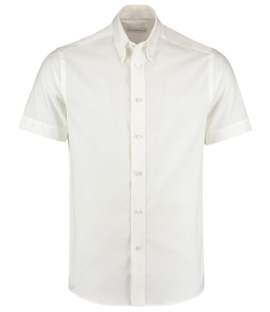 K187 Kustom Kit Premium Short Sleeve Tailored Oxford Shirt White