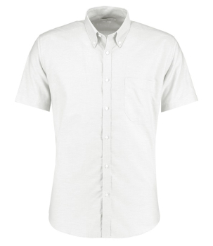 K183 Kustom Kit Short Sleeve Slim Fit Workwear Oxford Shirt White