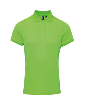 PR616 Ladies Coolchecker Pique Polo Shirt Neon Green
