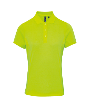 PR616 Ladies Coolchecker Pique Polo Shirt Neon Yellow