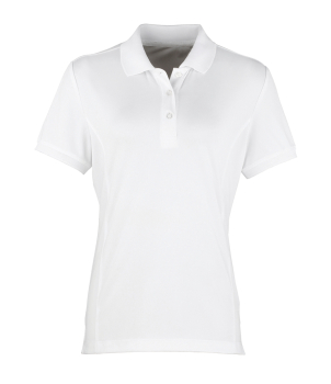 PR616 Ladies Coolchecker Pique Polo Shirt White