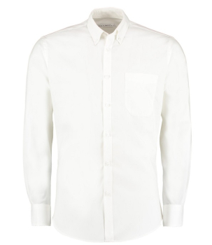 K113 Premium Long Sleeve Slim Fit Oxford Shirt White