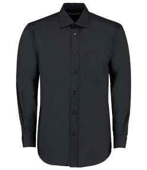 K104 Kustom Kit Long Sleeve Classic Fit Business Shirt Black