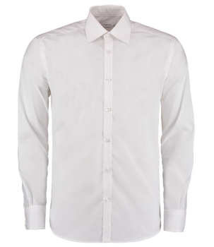 K192 Kustom Kit Long Sleeve Slim Fit Business Shirt White