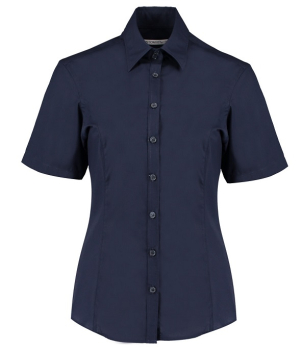 K742F Kustom Kit Ladies Short Sleeve Tailored Business Shirt Dark Navy