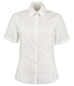 K742F Kustom Kit Ladies Short Sleeve Tailored Business Shirt White