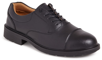 BLACK LEATHER SAFETY LACE UP OXFORD SHOE S:5