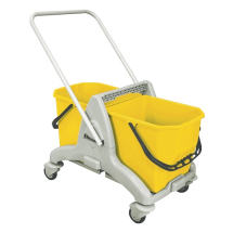 25 LITRE DOUBLE BUCKET MOPPING TROLLEY YELLOW