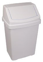 50 LITRE SWING BIN WHITE WITH COLOUR LID WHITE