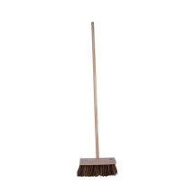 13inch SQUARE YARD BROOM BASSCANE BRISTLE WITH 55inch HANDLE