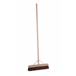 24" WOODEN BROOM HEAD STIFF BRISTLE METAL STAY 59" HANDLE