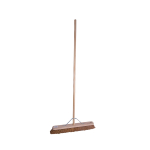 24" WOODEN BROOM HEAD SOFT BRISTLE METAL STAY 59" HANDLE