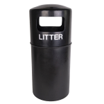 BLACK OUTDOOR LITTER BIN WITH PLASTIC LINER