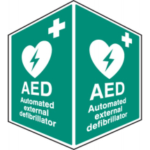 AED EMERGENCY DEFIBRILLATOR RIGID PLASTIC 150 X 200MM
