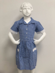 111798-AYR CORDED GINGHAM DRESS BLUE AGE 6-7 111798-AYR CORDED GINGHAM DRESS BLUE AGE 6-7