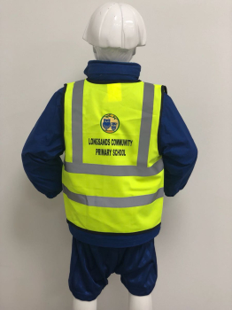 YELLOW KIDS HIVIS VEST C/W LONGSANDS LOGO YELLOW KIDS HIVIS VEST C/W LONGSANDS LOGO