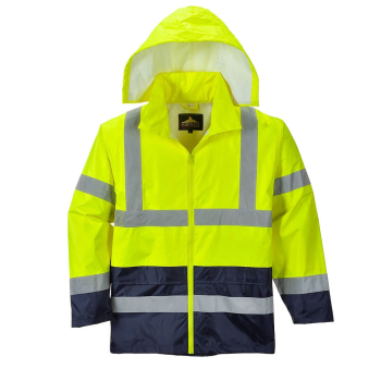 H443 PORTWEST HI-VIS CLASSIC CONTRAST JACKET YELLOW NAVY