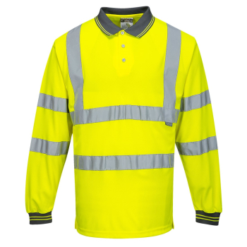 S277 Portwest Hi-Vis L/S Polo Shirts Yellow