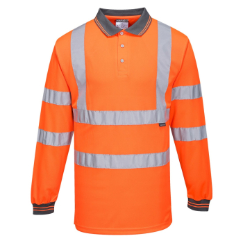 S277 Portwest Hi-Vis L/S Polo Shirts Orange