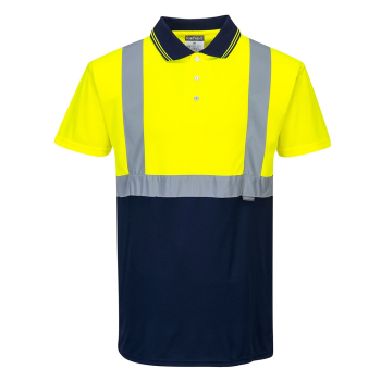 S479 Portwest Hi-Vis 2 Tone Polo Shirt Yellow/Navy