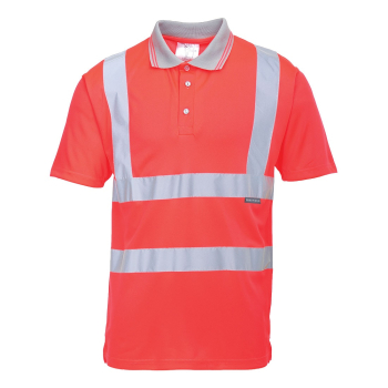 S477 S477 Portwest Hi-Vis S/S Polo Shirts Red