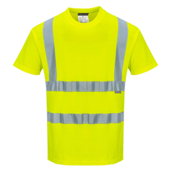 S170 Portwest Hi-Vis Cotton Comfort T-Shirts Yellow