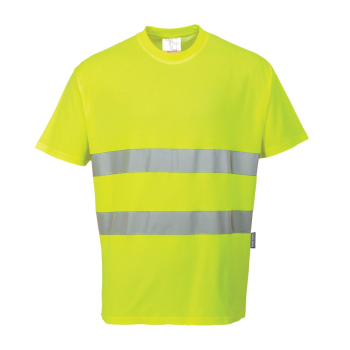 S172 Portwest Hi-Vis Cotton Comfort T-Shirts Yellow