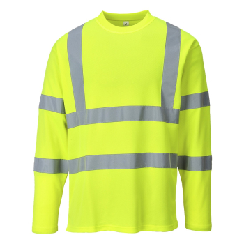 S278 Portwest Hi-Vis L/S T-Shirts Yellow