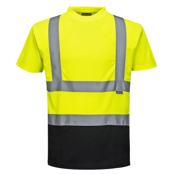 S378 Portwest Hi-Vis 2 Tone S/S T-Shirts Yellow/Black