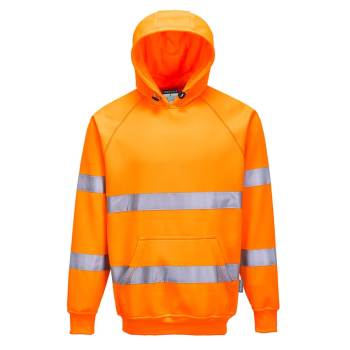B304 Portwest Hi-Vis Hooded Sweatshirt Orange