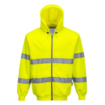 B305 Portwest Hi-Vis Zip Front Hoodie Sweatshirt