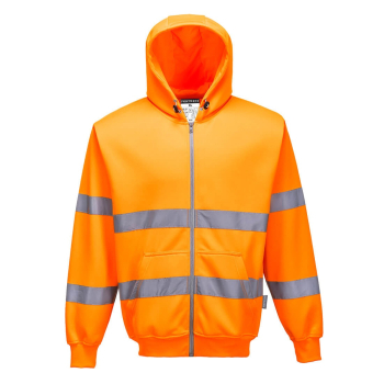 B305 Portwest Hi-Vis Zip Front Hoodie Sweatshirt Orange