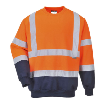 B306 Portwest Hi-Vis 2-Tone Sweatshirt Orange/Navy