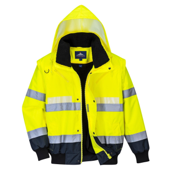 G465 PORTWEST GLOWTEX 3IN1 BOMBER JACKET YELLOW/NAVY