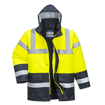 S466 PORTWEST CONTRAST TRAFFIC JACKET YELLOW/NAVY