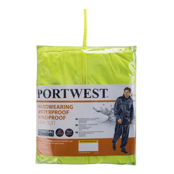 L440 PORTWEST PVC COATED RAIN SUIT YELLOW