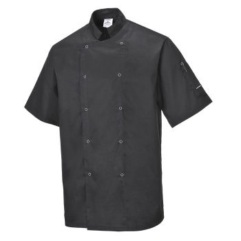 C733 PORTWEST CUMBRIA CHEFS JACKET BLACK C733 PORTWEST CUMBRIA CHEFS JACKET BLACK