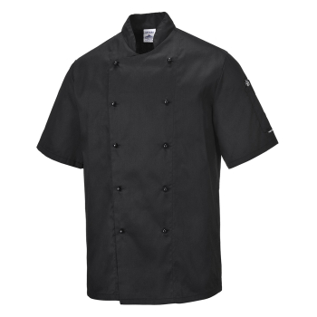 C734 PORTWEST KENT CHEFS JACKET BLACK