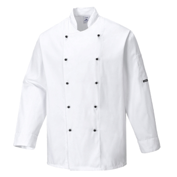 C834 PORTWEST SOMERSET CHEFS JACKET WHITE