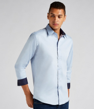 K189 Premium Contrast Long Sleeve Tailored Oxford Shirt