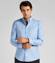 K184 Kustom Kit Long Sleeve Slim Fit Workwear Oxford Shirt