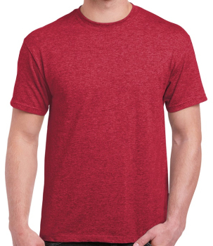 GD02 Gildan Ultra Cotton T-Shirts Heather Cardinal