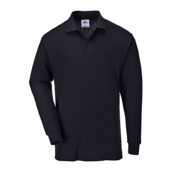 B212 Genoa Long Sleeved Polo Shirts Black